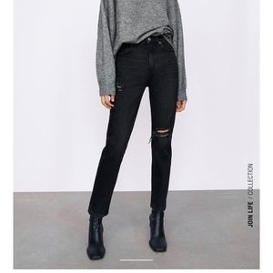 ZARA high waist slim black jeans